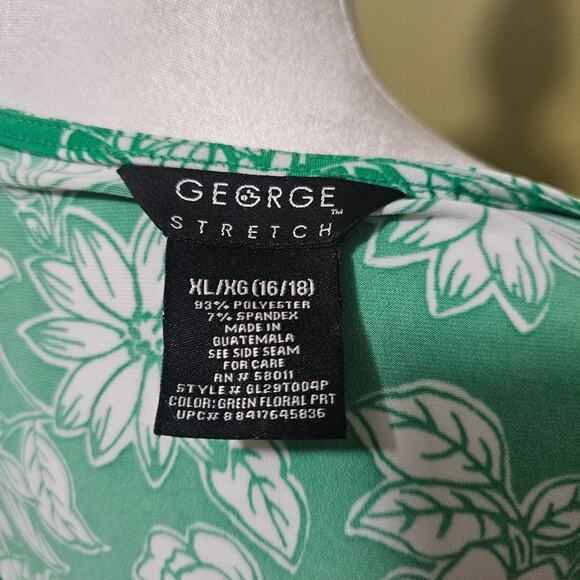 GEORGE Stretch Floral Sleeveless Blouse Crow Neck Size XL Casual Cottagecore - Picture 7 of 8